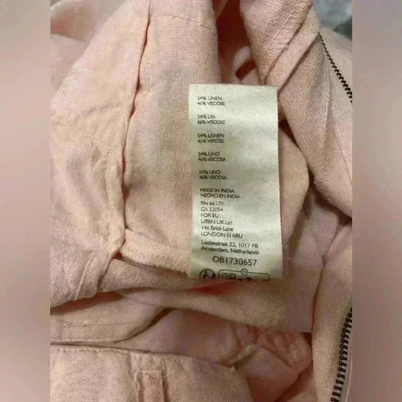 Free People Calla Pleated Linen Blend Trouser Shorts Pink Size 6  NWT - Picture 7 of 7